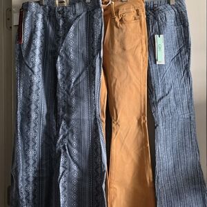 Patterned and Solid Pants Set